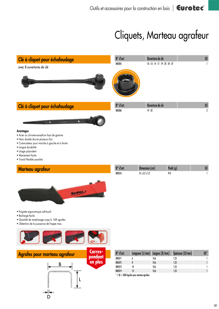 Eurotec catalogue technique de fixation NR.: 2441 - Seite 381
