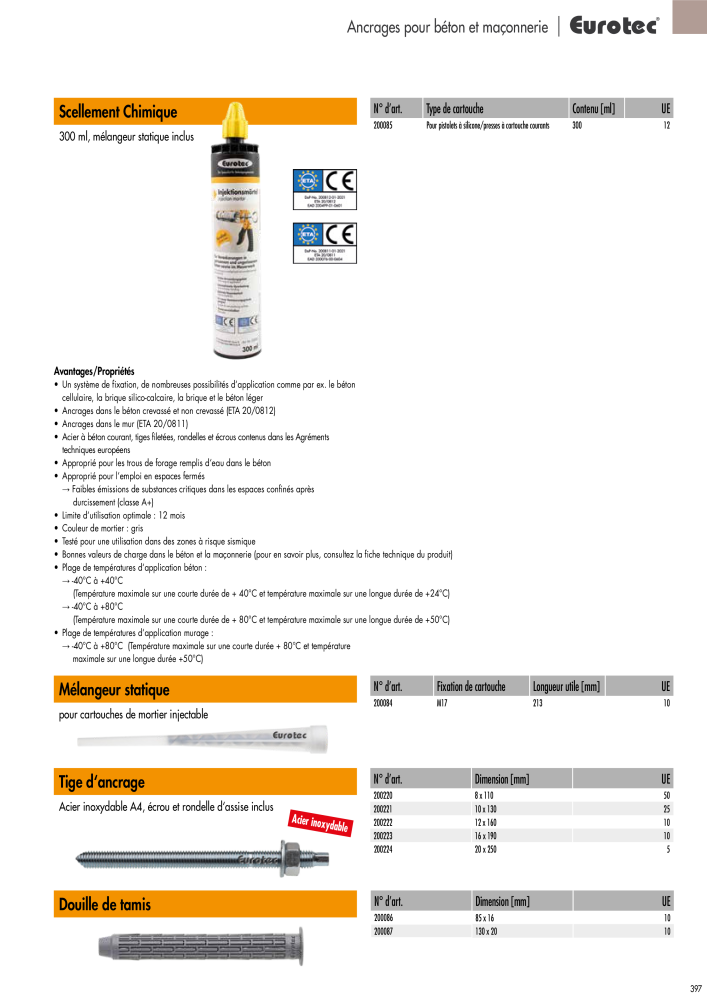 Eurotec catalogue technique de fixation Nb. : 2441 - Page 397