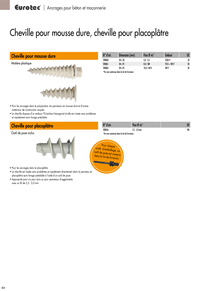 Eurotec catalogue technique de fixation n.: 2441 - Pagina 404