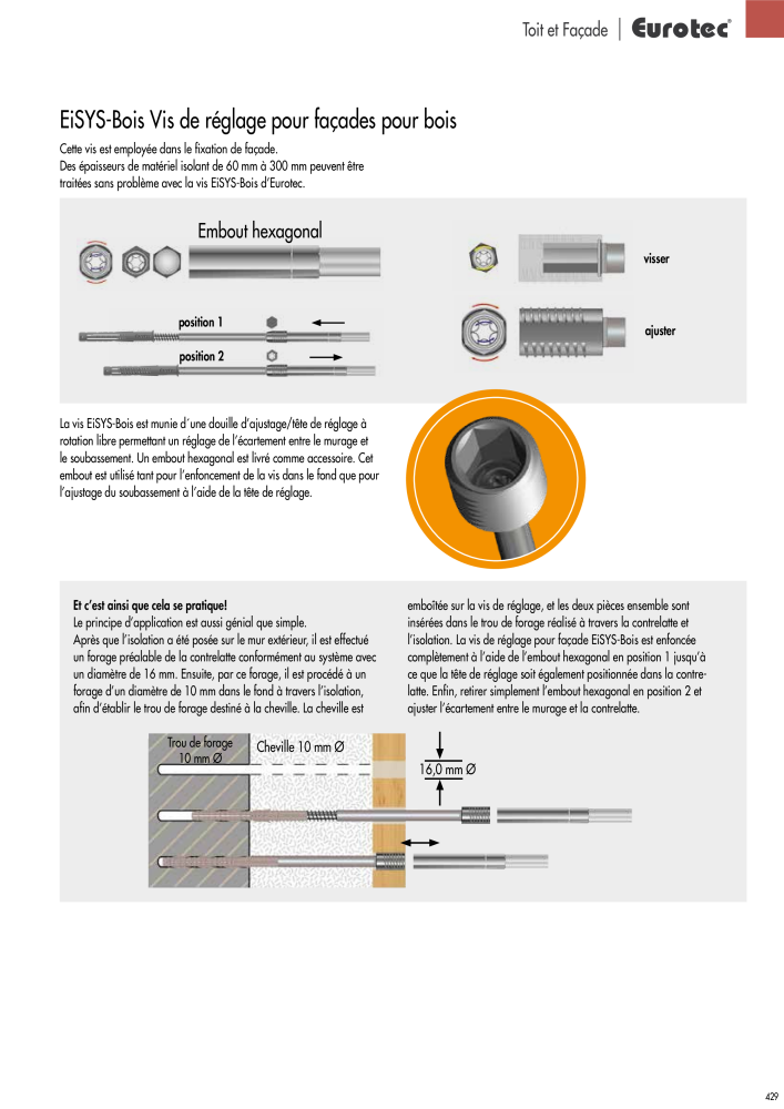 Eurotec catalogue technique de fixation Nb. : 2441 - Page 429
