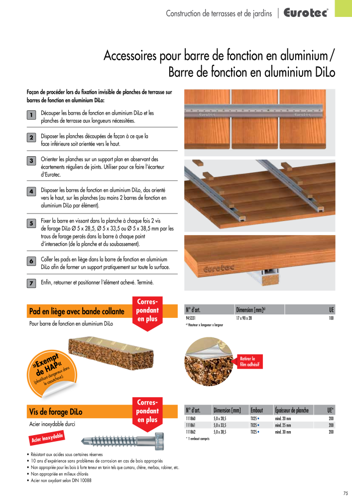 Eurotec catalogue technique de fixation Nb. : 2441 - Page 75