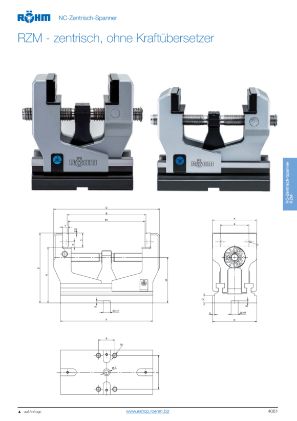 RÖHM Centreerklem RZm-92 Gk200, 182230