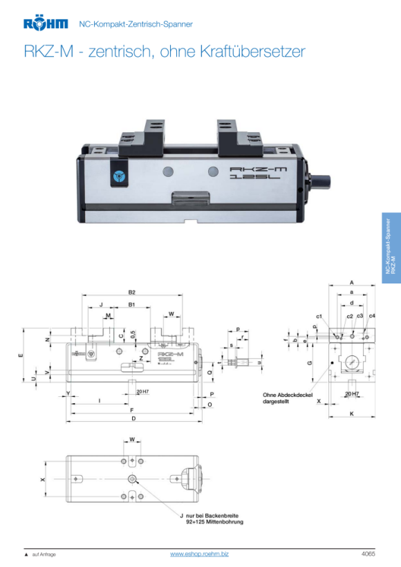 RÖHM NC compacte centrische bankschroef RKZ-M, bekbreedte 50, met getrapte bekken 180190