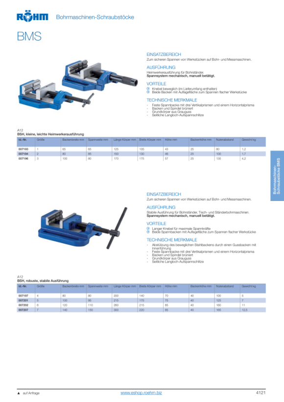 RÖHM Boormachine bankschroef BOF, maat 4, bekbreedte 160 111597