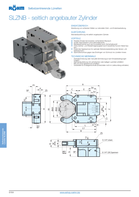 RÖHM Lünette SLZNB-08105 CF50 RZ S SPD.8-105 ohne SS Ersetzt 68579 1685539