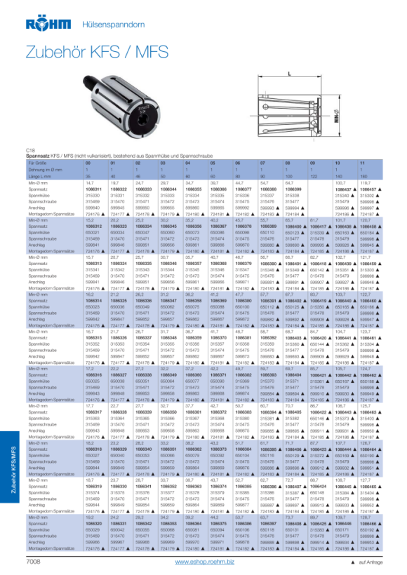 RÖHM Hülsenspanndorn: Mindestdurchmesser 45,7 S06 GL80 Expansion 1mm 650098