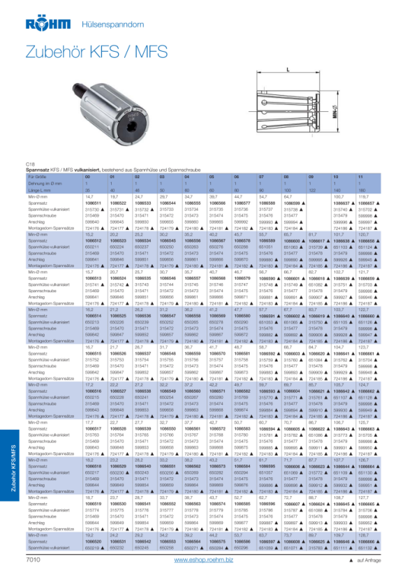 RÖHM Hülsenspanndorn: Mindestdurchmesser 33,7 VKS S03 GL50 Expansion 1mm 315777