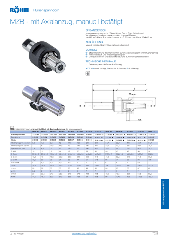 RÖHM Spannmutter für Größe MZB / MKB 7 315120