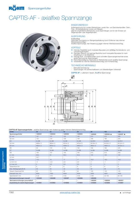 RÖHM Tussenflens CAPTIS-52/65 Z 1283201