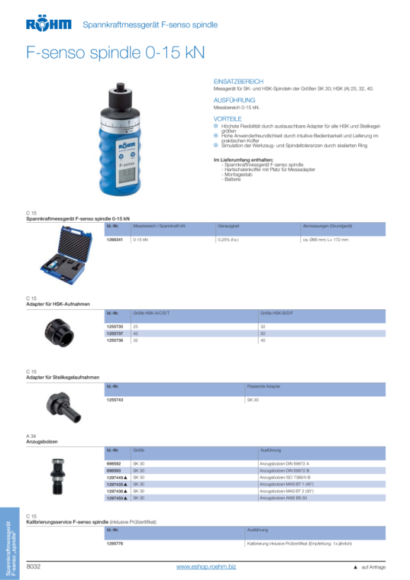 RÖHM Adapter KP SK30 gehört zu 1266341 ohne Anzugsbolzen 1255743