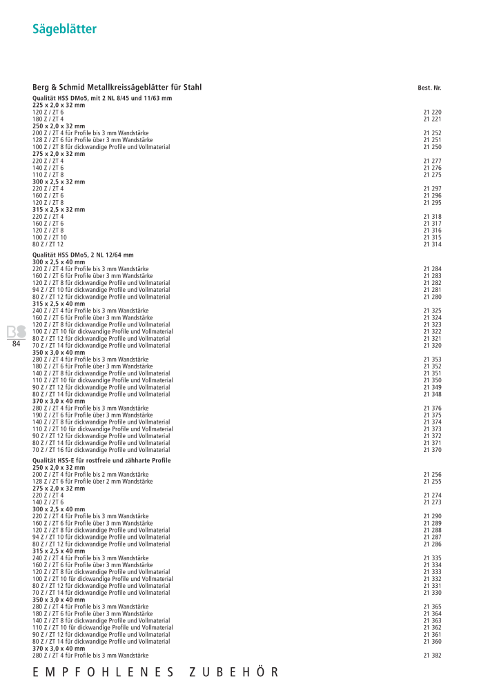 Berg & Schmid Stammprogramm NR.: 2491 - Seite 84