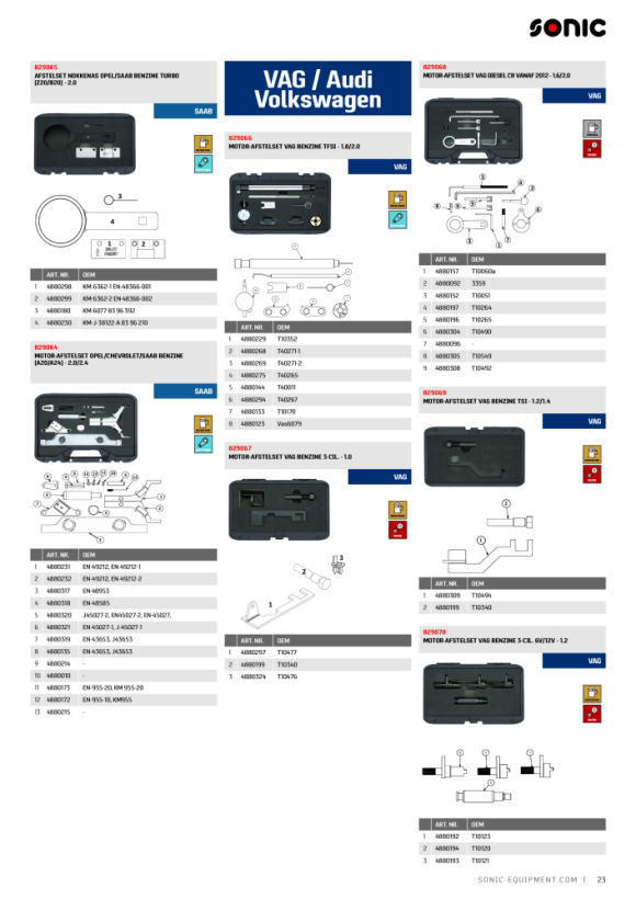 Sonic Motor afstelset VAG Benzine 3-cil, - 1, 0 829067