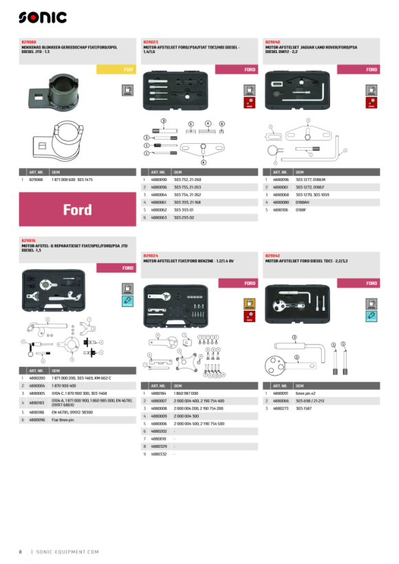 Sonic Motor afstelset Ford Diesel TDCi - 2, 2/3, 2 829042