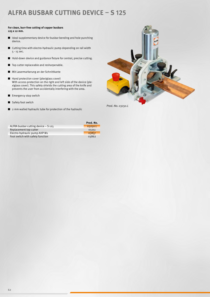 ALFRA Catalog Control Cabinet and Control Engineering NO.: 250 - Page 62