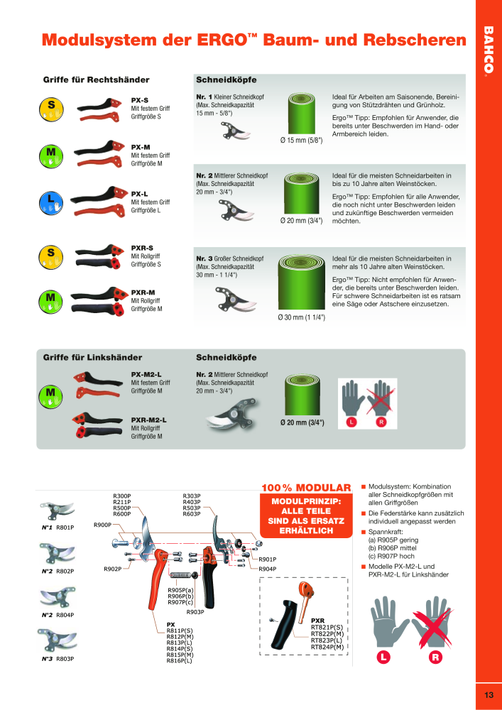 BAHCO Katalog Schneidwerkzeuge NR.: 2504 - Seite 13