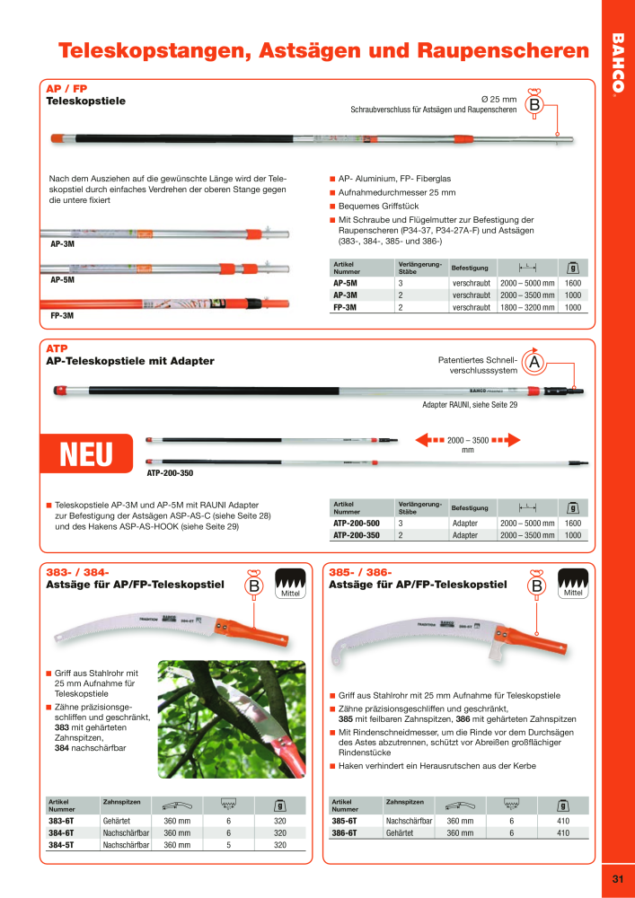 BAHCO Katalog Schneidwerkzeuge NR.: 2504 - Seite 31