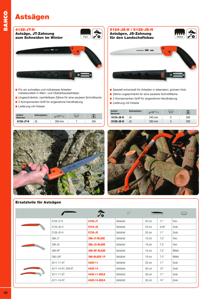 BAHCO Katalog Schneidwerkzeuge NR.: 2504 - Strona 36