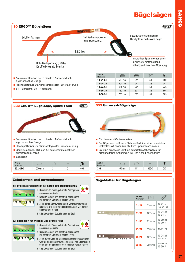 BAHCO Katalog Schneidwerkzeuge NR.: 2504 - Seite 37