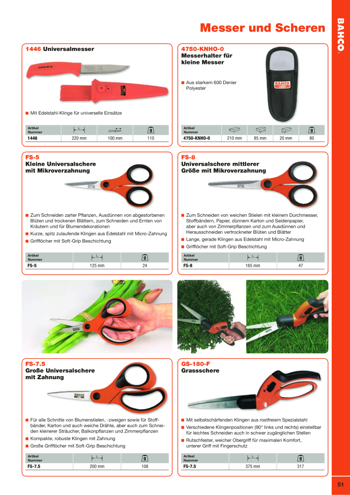 BAHCO Katalog Schneidwerkzeuge NR.: 2504 - Seite 51