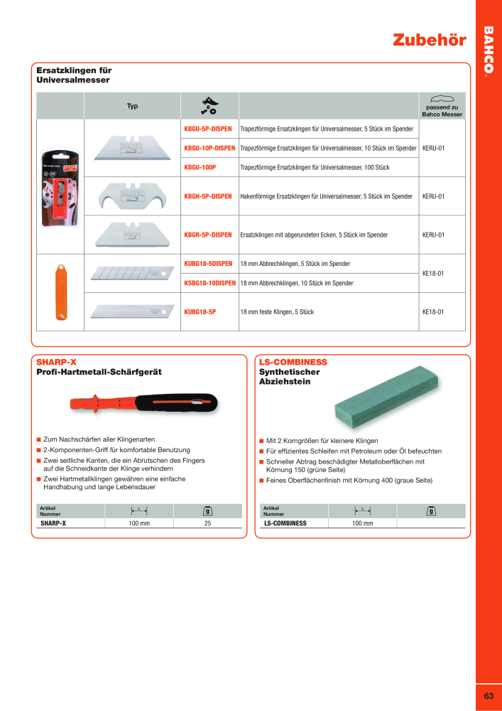 BAHCO Katalog Schneidwerkzeuge NR.: 2504 - Seite 63