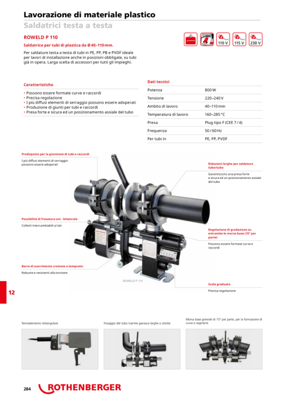 Rothenberger Máquina básica ROWELD P110 con soporte de mesa 55787