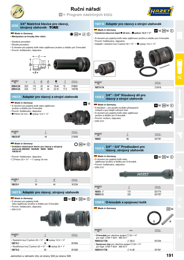 Hlavní katalog HAZET Č. 2516 - Strana 191