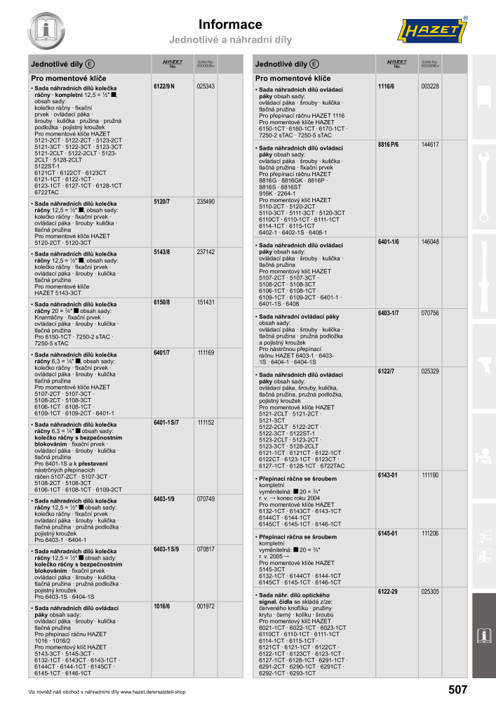 Hlavní katalog HAZET NR.: 2516 - Strona 509