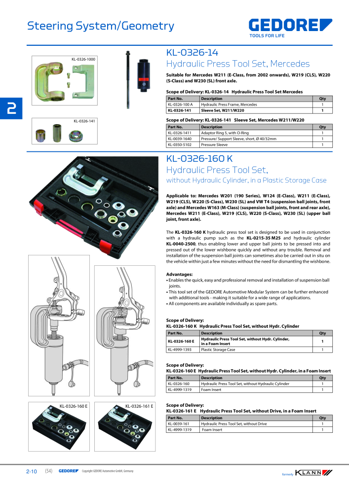 GEDORE Automotive KLANN Steering System/ Geometry NO.: 2546 - Page 10