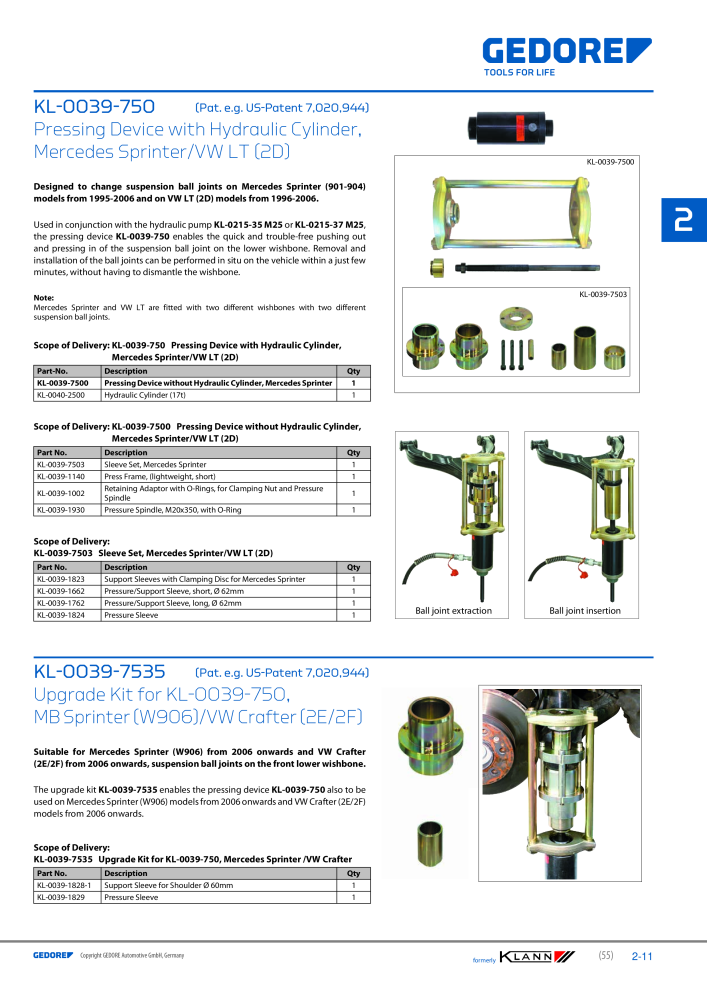 GEDORE Automotive KLANN Steering System/ Geometry NO.: 2546 - Page 11