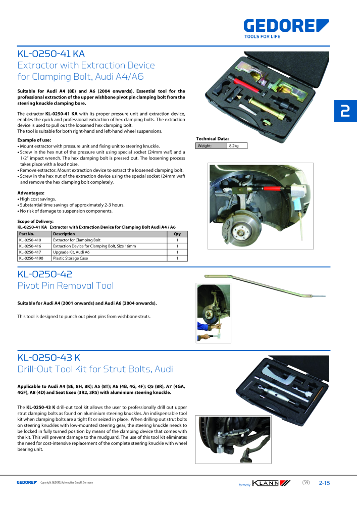 GEDORE Automotive KLANN Steering System/ Geometry NR.: 2546 - Pagina 15