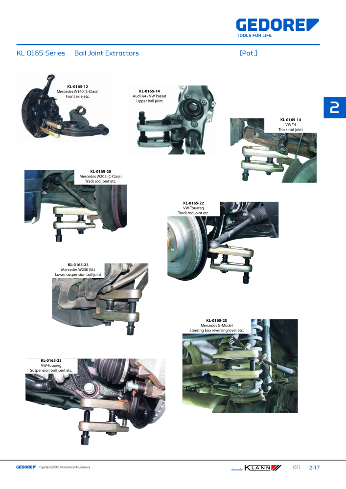 GEDORE Automotive KLANN Steering System/ Geometry Nº: 2546 - Página 17