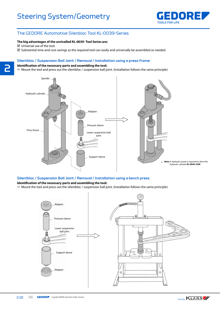 GEDORE Automotive KLANN Steering System/ Geometry NO.: 2546 - Page 2