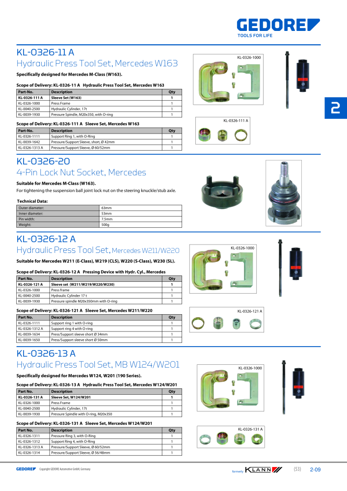 GEDORE Automotive KLANN Steering System/ Geometry Nb. : 2546 - Page 9