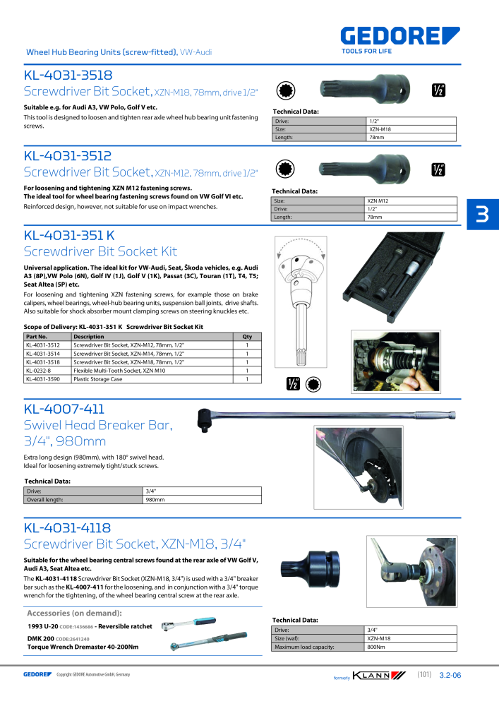 GEDORE Automotive KLANN Axle Repairs NR.: 2547 - Pagina 25