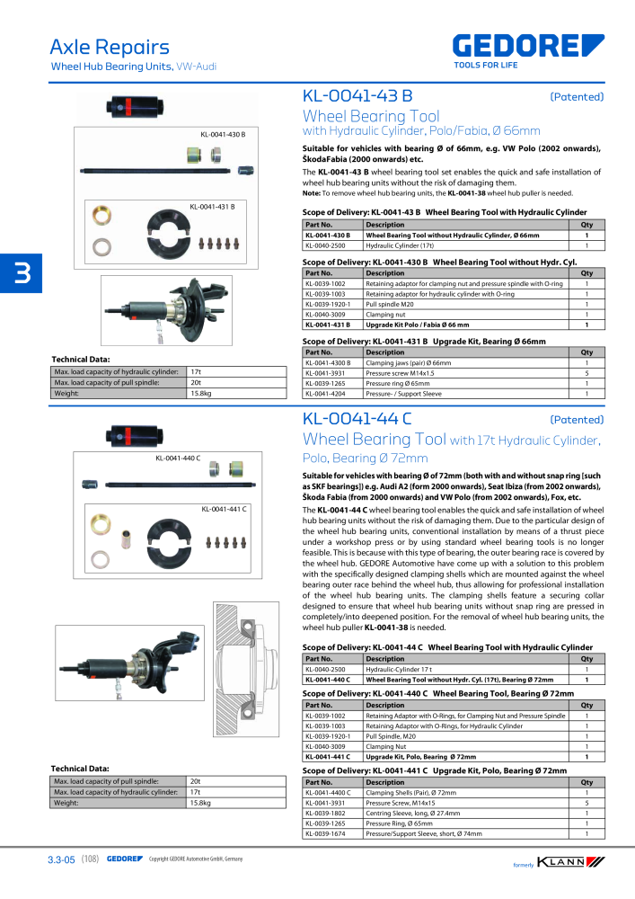 GEDORE Automotive KLANN Axle Repairs NO.: 2547 - Page 32