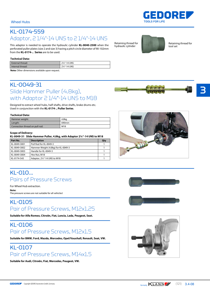 GEDORE Automotive KLANN Axle Repairs NEJ.: 2547 - Sida 45