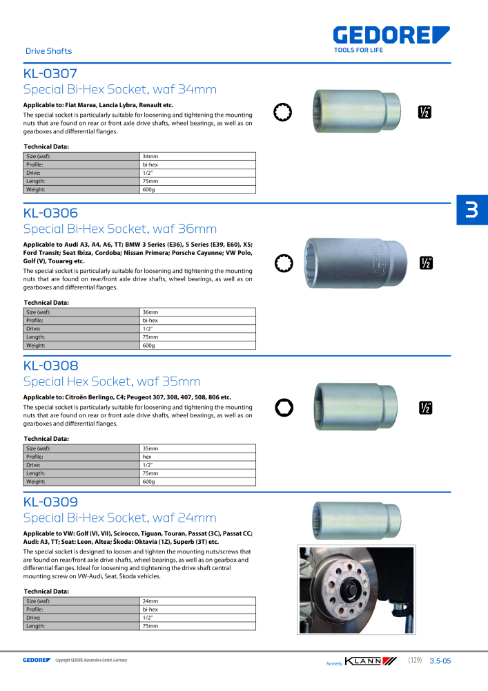 GEDORE Automotive KLANN Axle Repairs NEJ.: 2547 - Sida 53