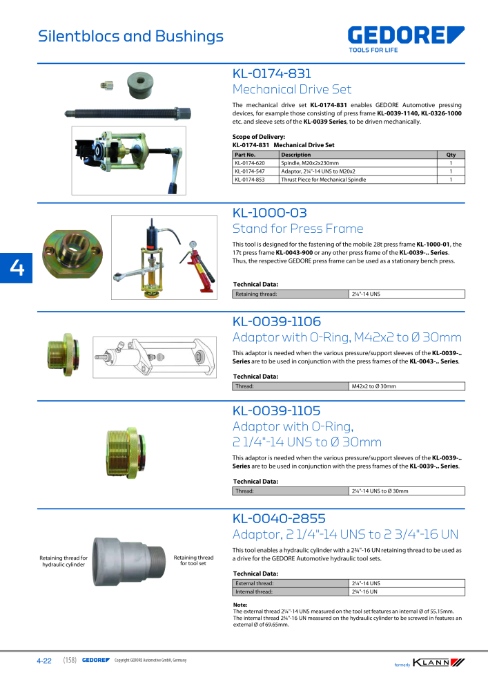 GEDORE Automotive KLANN Silentblocs and Bushings NEJ.: 2548 - Sida 22