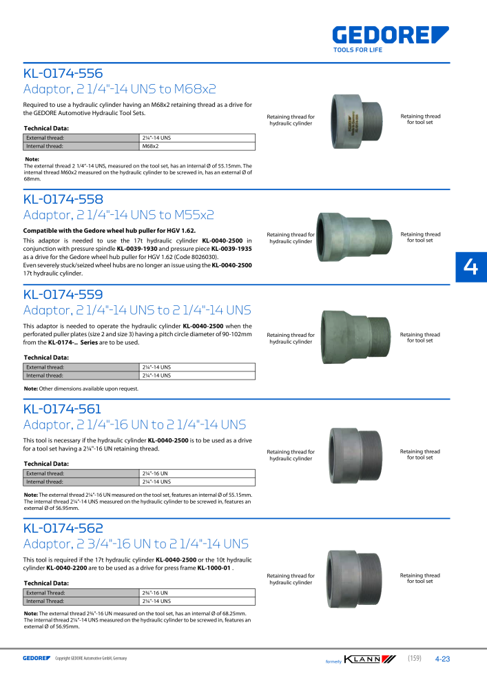 GEDORE Automotive KLANN Silentblocs and Bushings NO.: 2548 - Page 23