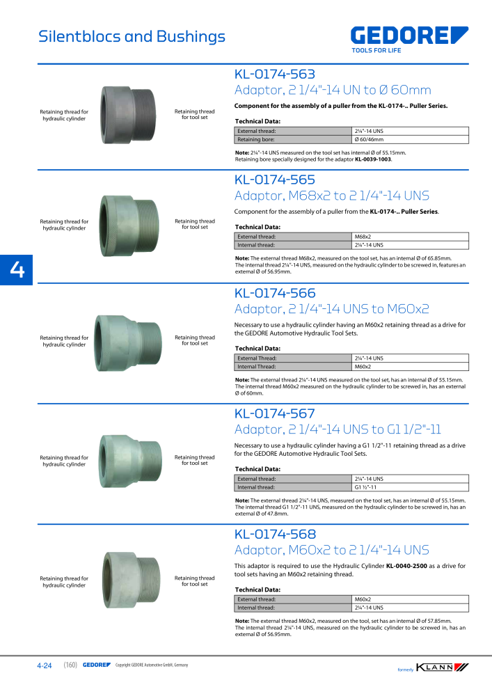 GEDORE Automotive KLANN Silentblocs and Bushings NO.: 2548 - Page 24