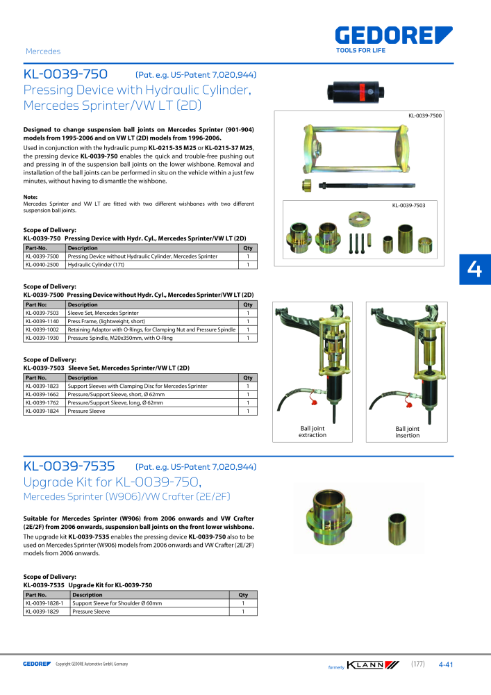 GEDORE Automotive KLANN Silentblocs and Bushings NO.: 2548 - Page 41