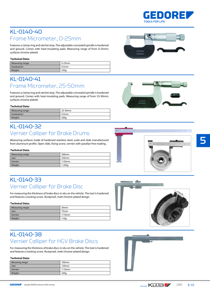 GEDORE Automotive KLANN Brake Service/Repairs NEJ.: 2549 - Sida 15