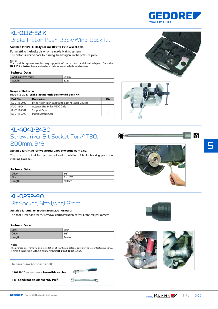 GEDORE Automotive KLANN Brake Service/Repairs NEJ.: 2549 - Sida 5