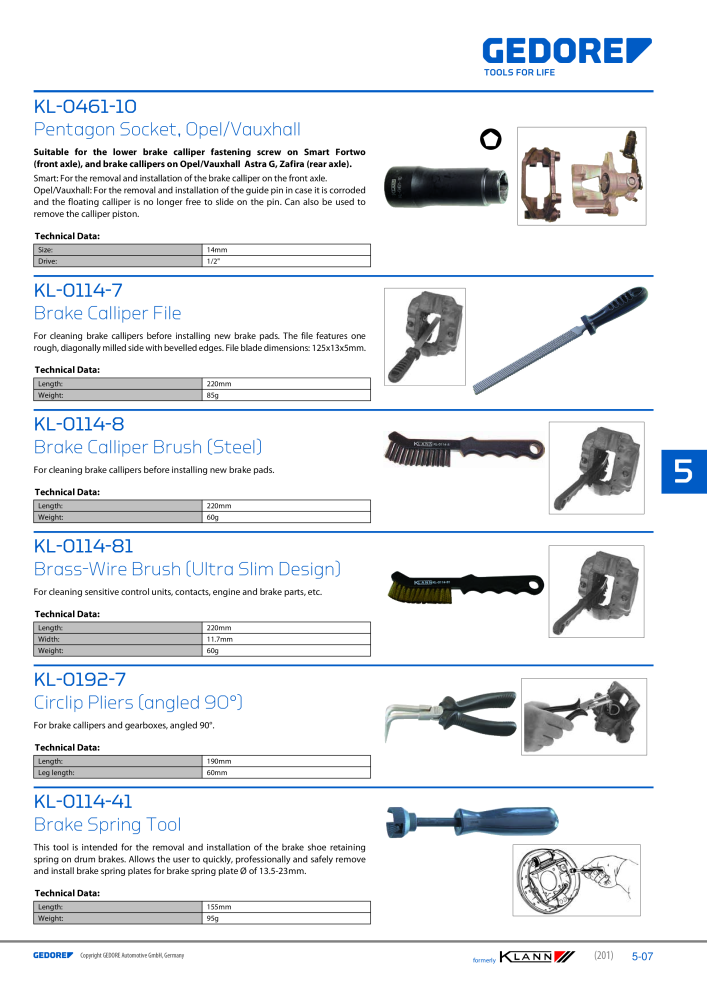 GEDORE Automotive KLANN Brake Service/Repairs NEJ.: 2549 - Sida 7