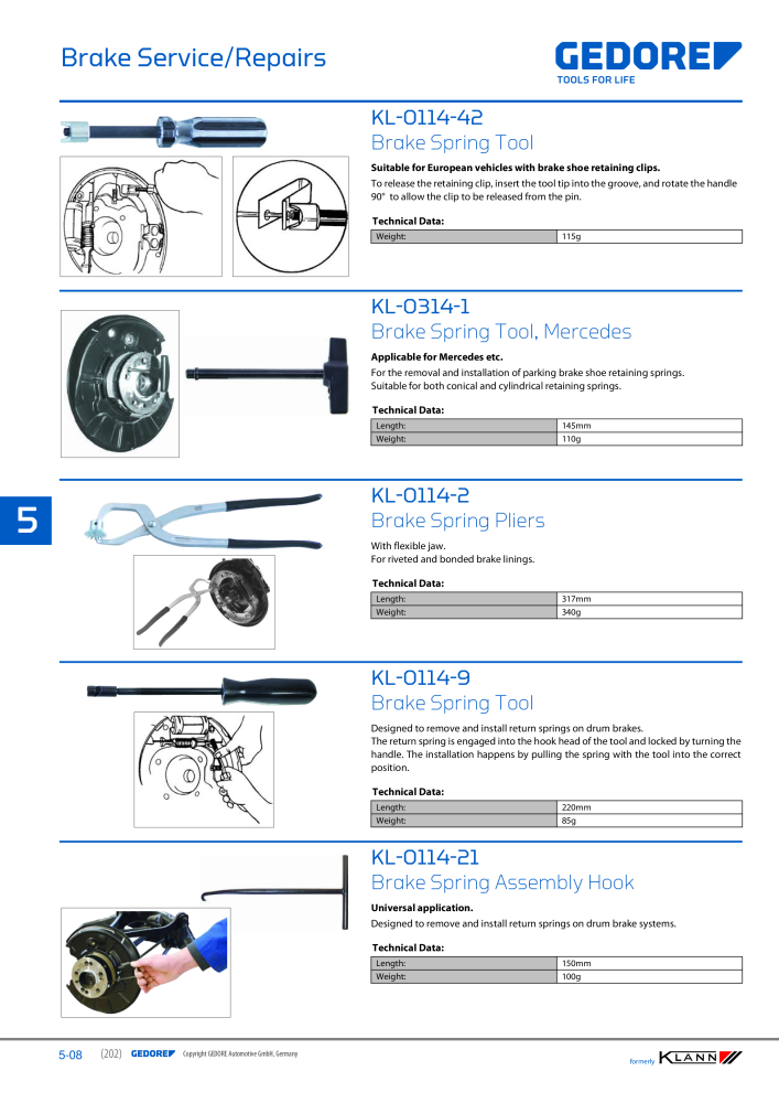 GEDORE Automotive KLANN Brake Service/Repairs NO.: 2549 - Page 8