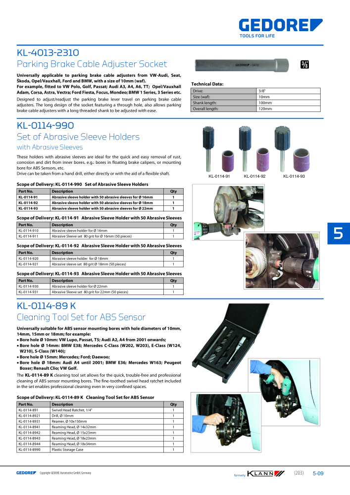 GEDORE Automotive KLANN Brake Service/Repairs NEJ.: 2549 - Sida 9