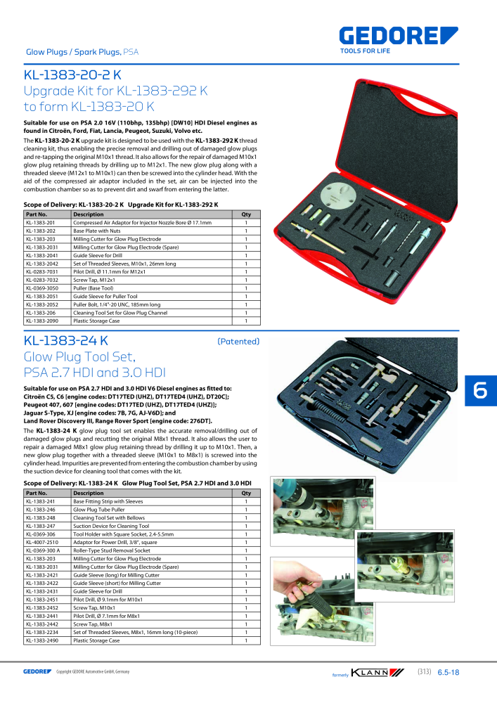 GEDORE Automotive KLANN Engine Maintenance/Repairs NEJ.: 2550 - Sida 103