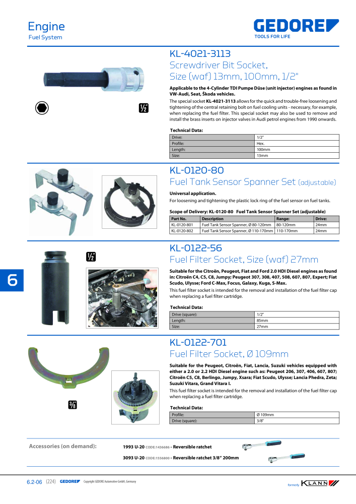 GEDORE Automotive KLANN Engine Maintenance/Repairs Č. 2550 - Strana 14