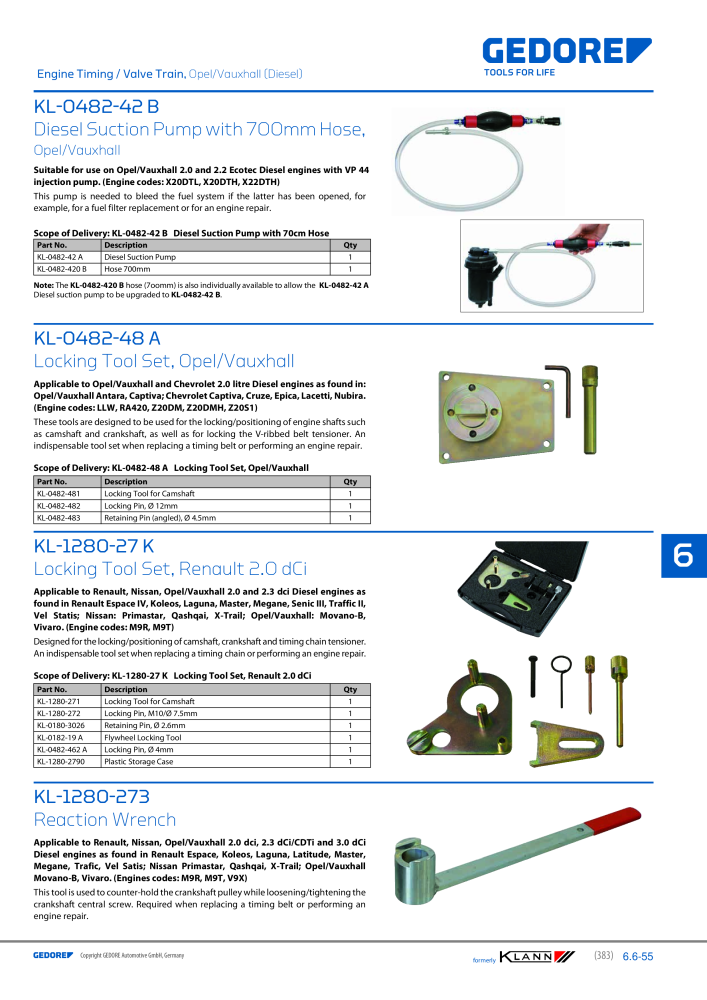 GEDORE Automotive KLANN Engine Maintenance/Repairs Nº: 2550 - Página 173