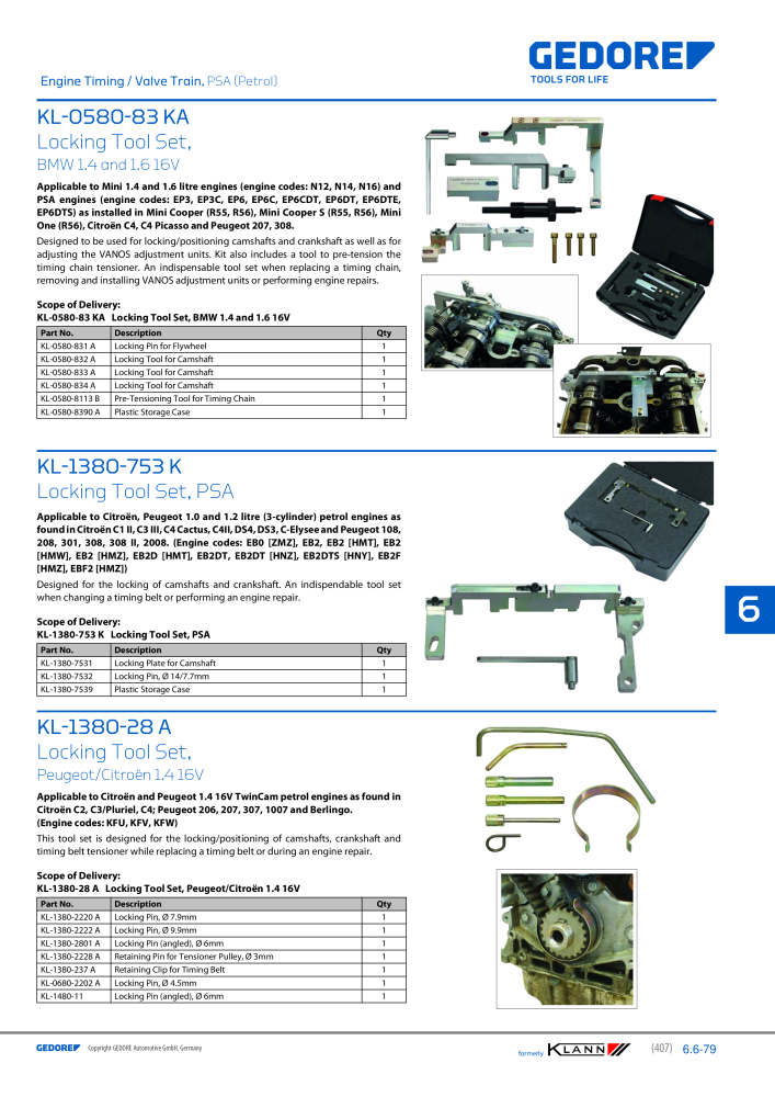 GEDORE Automotive KLANN Engine Maintenance/Repairs NR.: 2550 - Seite 197